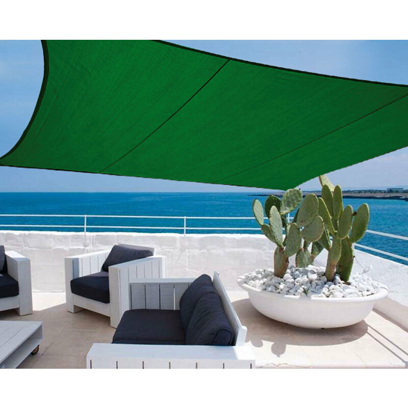 Shadow Sail 300x400 cm dans la collection de luxe de jardin en polyéthylène haute densité praiano Green - Green
