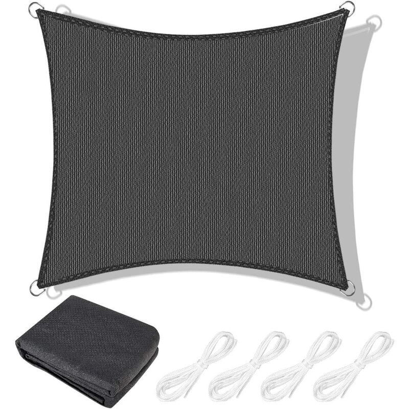 Voile d'Ombrage Rectangulaire Toile Ombrage hdpe 3x5m Rayon uv Résistante Aéré Voile Ombrage Rayon uv pour Jardin Terrasse Camping
