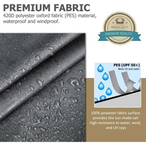 Voile d'ombrage rectangulaire Ulisem, durable et respirant, pour jardin, terrasse, camping, fêtes, piscine, résistant aux UV, avec corde (2 x 3 m, gris)