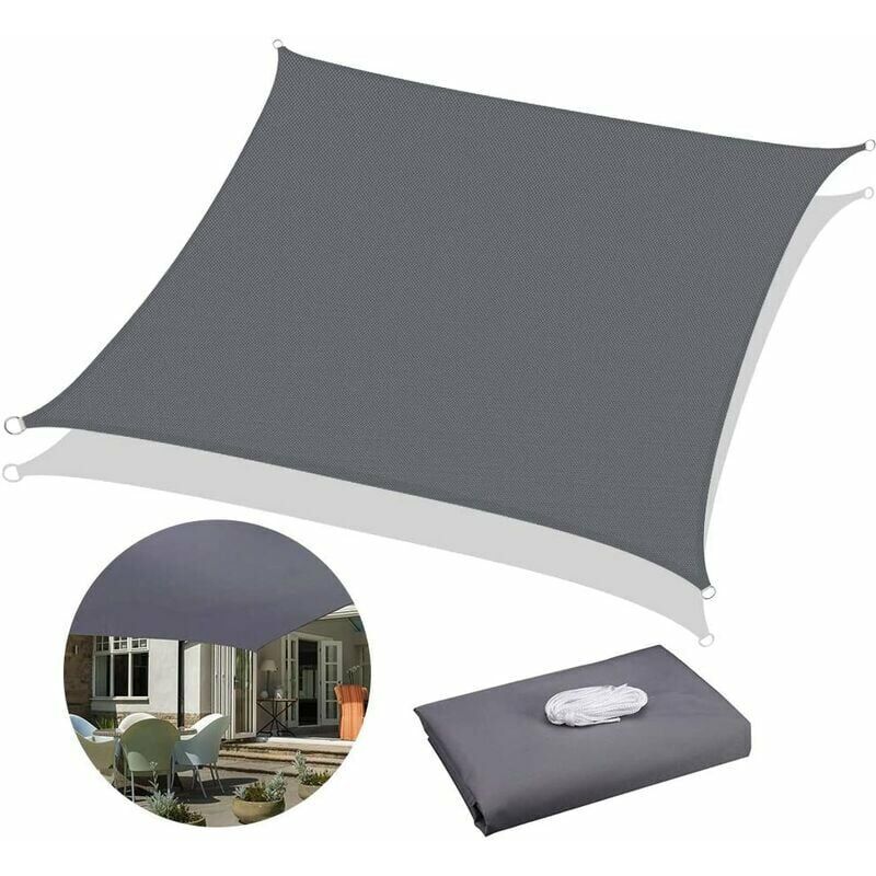 Start - Voile D'ombrage Rectangulaire, Voile D'ombrage Carré, Voile D'ombrage Imperméable Carré, Protection des Rayons uv et Tissu Imperméable, Voile