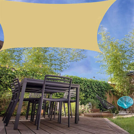 Voile d'ombrage Rectangulaire Voile Ombrage 2 X 3m Imperméable, Protection 98% UV avec Coupe Vent Respirant, pour Toile pour Pergola Terrasse Balcon Jardin Extérieur-Kaki
