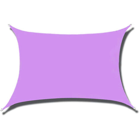Voile d'ombrage Rectangulaire Voile Ombrage 2 X 3m Imperméable, Protection 98% UV avec Coupe Vent Respirant, pour Toile pour Pergola Terrasse Balcon Jardin Extérieur-Violet