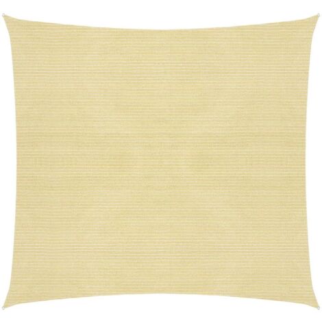 Voile d'ombrage Toile d'ombrage  160 g/m² Beige 6x6 m PEHD 64353