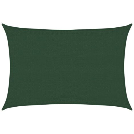 Voile d'ombrage - Toile d'ombrage - Auvent Imperméable - UV Protection pour Jardin Terrasse - 160 g/m² Vert foncé 3,5x4,5 m PEHD XDNXN98275