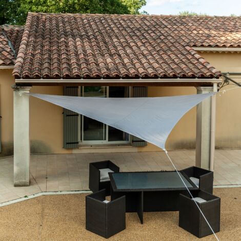 Voile d'ombrage triangle 5 x 5 x 5m taupe Werkapro