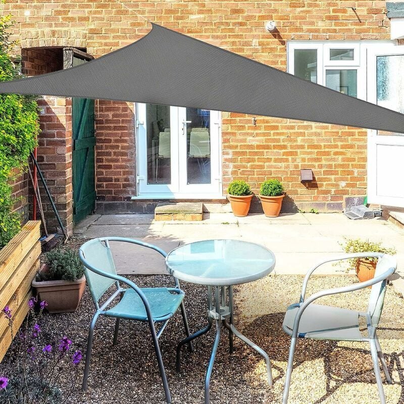 Lablanc - Voile d'ombrage Triangle 2x2x2m Gris Voile de Soleil Imperméable Une Protection des Rayons uv à 95% pour Extérieur Terrasse Jardin Camping