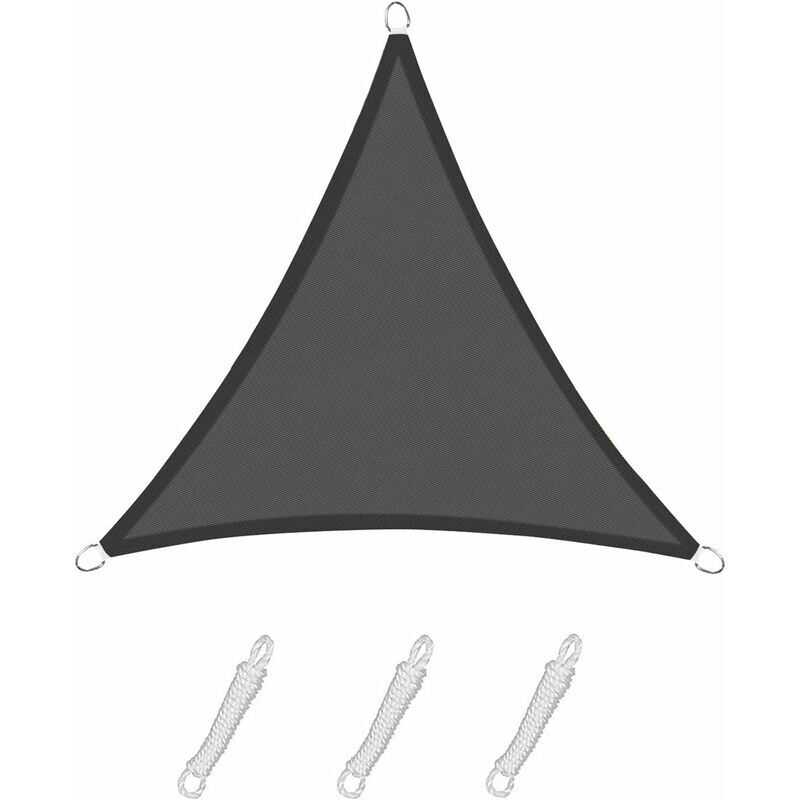 Lablanc - Voile d'ombrage Triangle 4x4x5.65m Color Graphite,Toile Imperméable Une Protection des Rayons uv à 95%, pour en Plein air, Jardin &