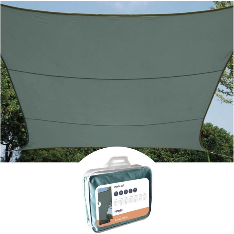 VOILE SOLAIRE - CARRÉ - 5 x 5 m - COULEUR : GRIS VERT