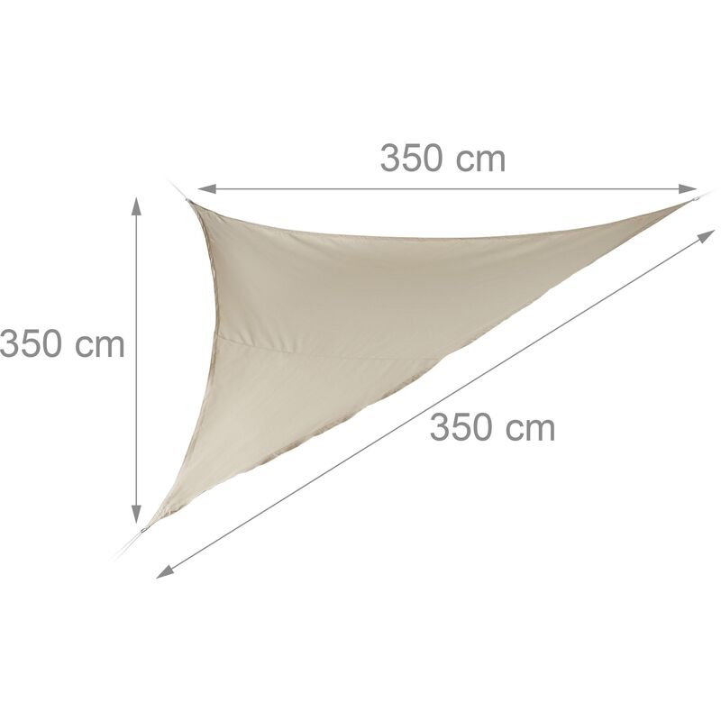 Helloshop26 - Voile d'ombrage triangle léger tendeurs 3,5 m beige - Beige
