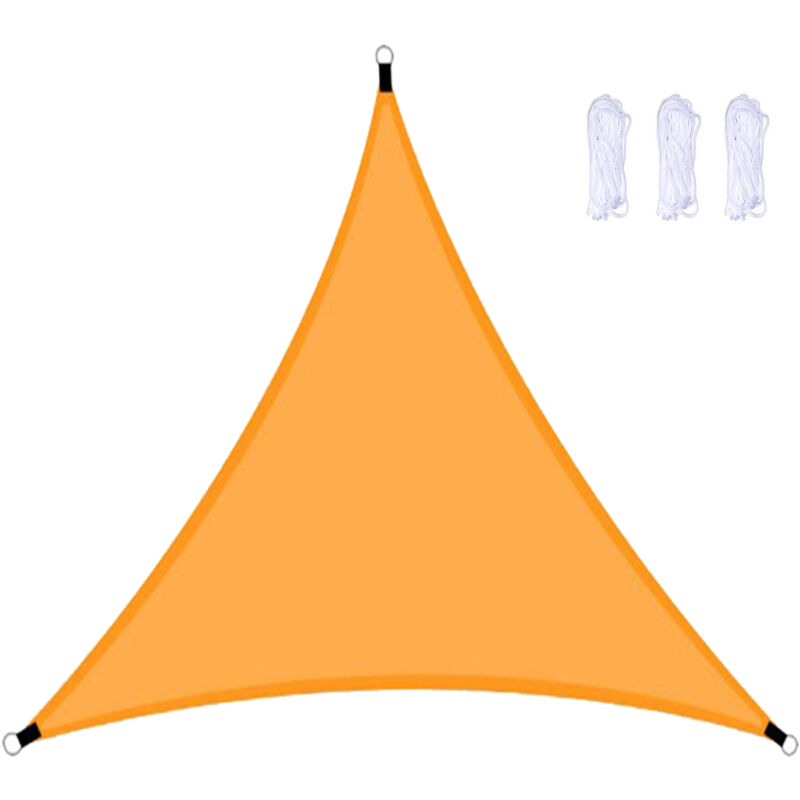 Voile d'ombrage Triangle Polyester Orange Voile d'ombrage pour Camping/Jardin/Plage/Parc/Auvent de Patio Tissu d'ombrage de Protection UV Orange