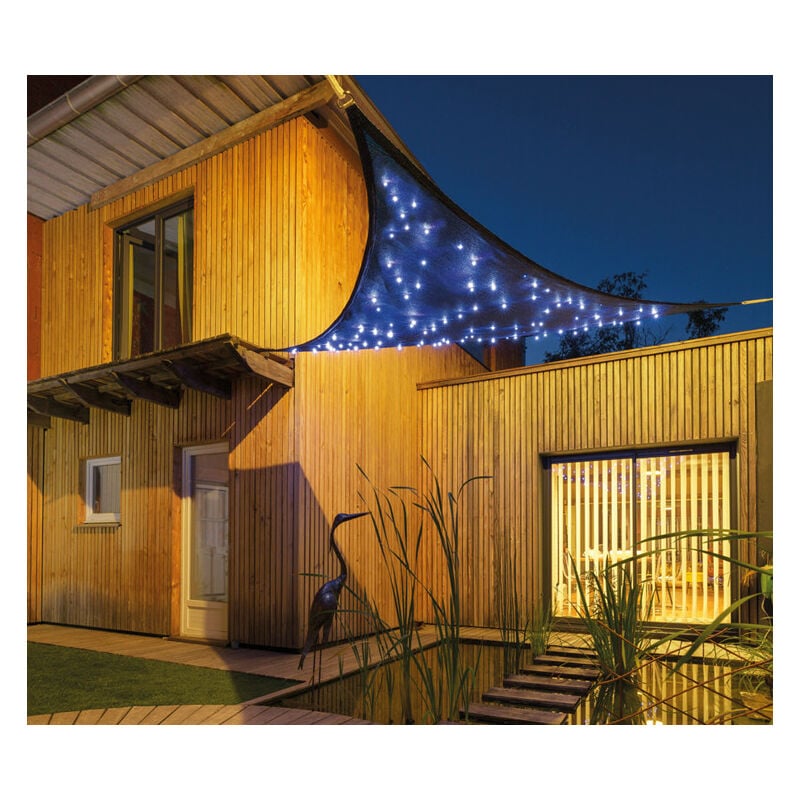 Jardideco - Voile d'ombrage Ciel étoilé bleu nuit - 3.60 x 3.60 x 3.60 m