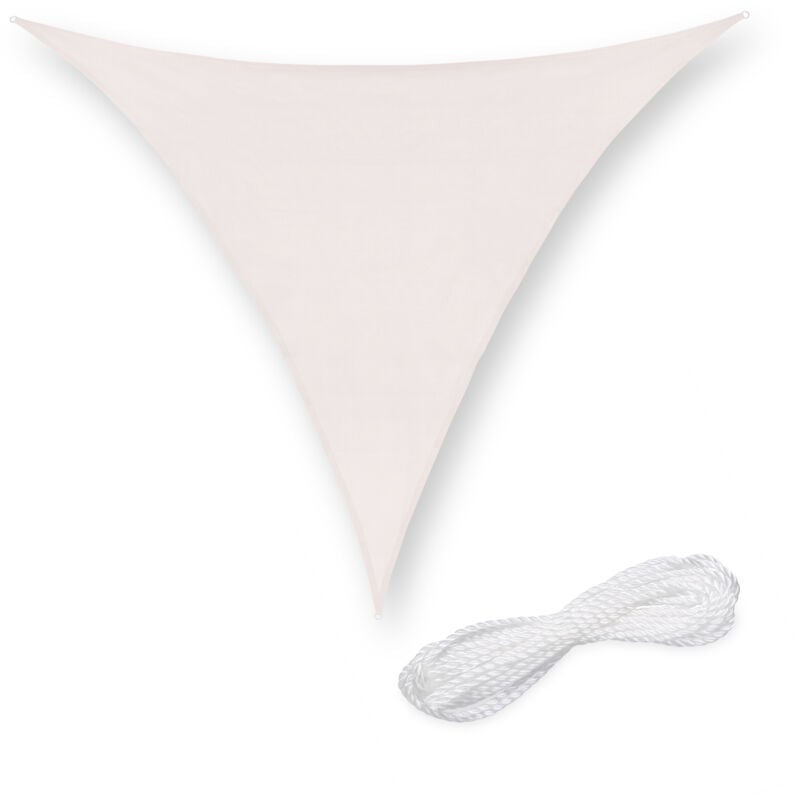 Voile d'ombrage triangulaire, 2x2x2 m, toile anti-chaleur, tissu pe-hd, protection uv, blanche - Relaxdays