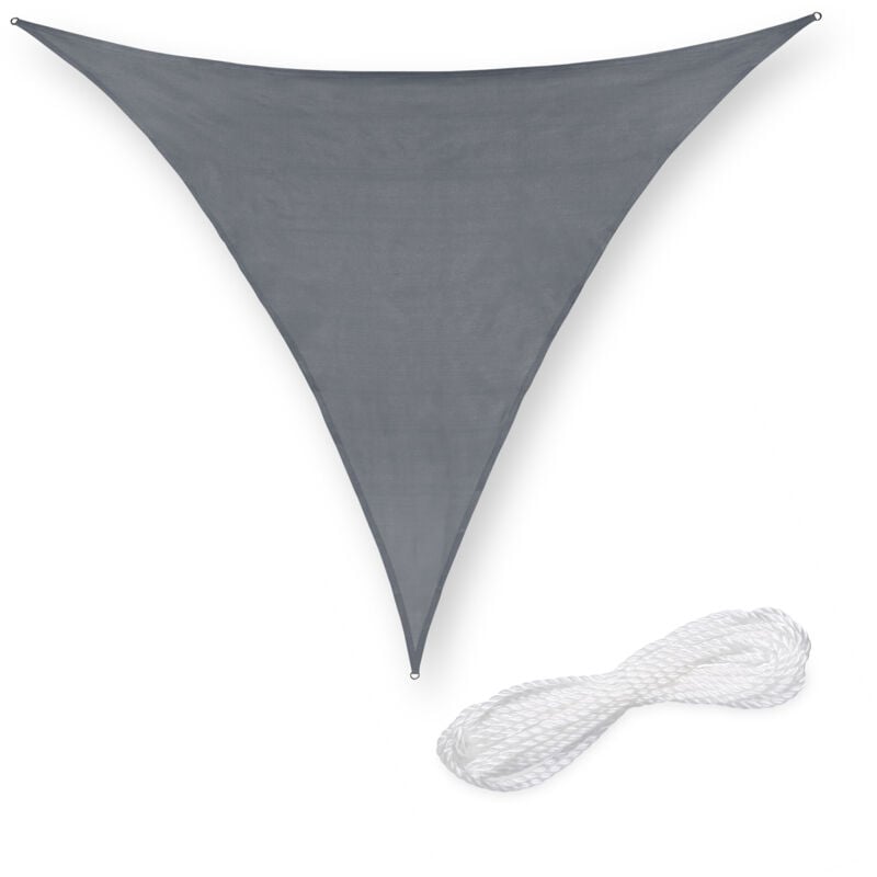 Voile d'ombrage triangulaire, 2x2x2 m, toile anti-chaleur, tissu pe-hd, protection uv, gris foncé - Relaxdays