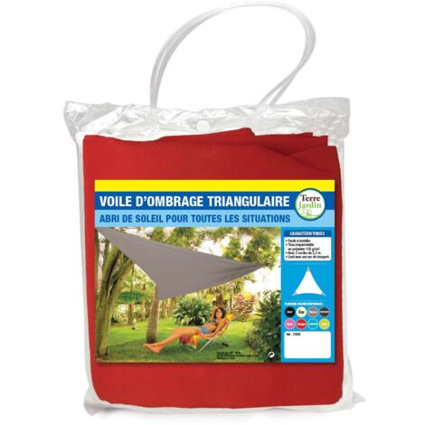 Voile d'ombrage triangulaire - 3.6 mètres - Rouge
