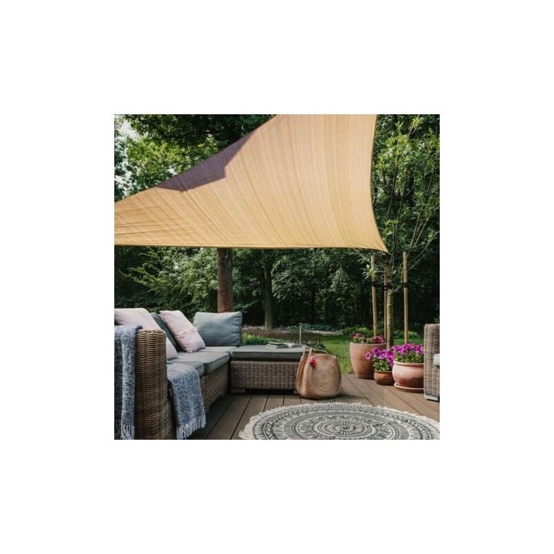 SNQ - Voile d'ombrage Triangulaire 3x3x3 m, Toile Ombrage hdpe Respirant (185g/㎡), Filet dombrage 3m Résistant 98% Protection Rayons uv pour Patio