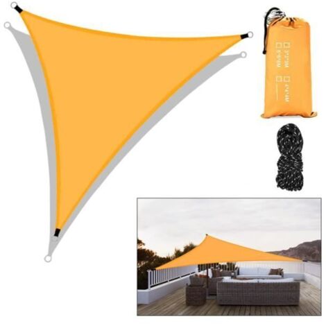 Voile d'ombrage triangulaire 3x3x3m - Imperméable, anti-UV, léger et résistant.