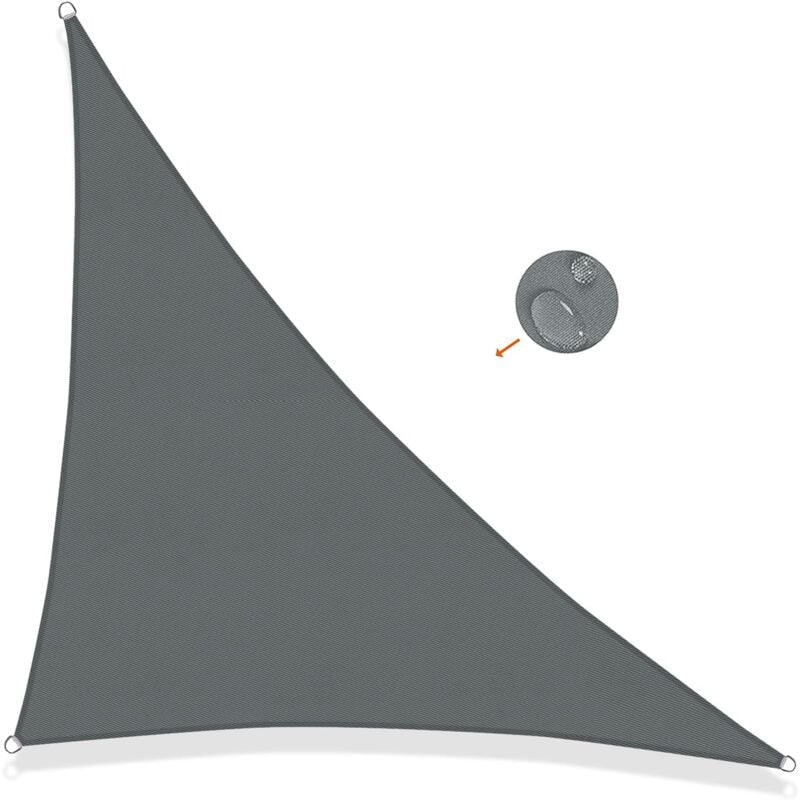 Voile d'ombrage Triangulaire 3x3x3m Imperméable Toile Ombrage uv Protection pour Patio Jardin, Terrasse,Extérieur, Balcon,Gris Anthracite