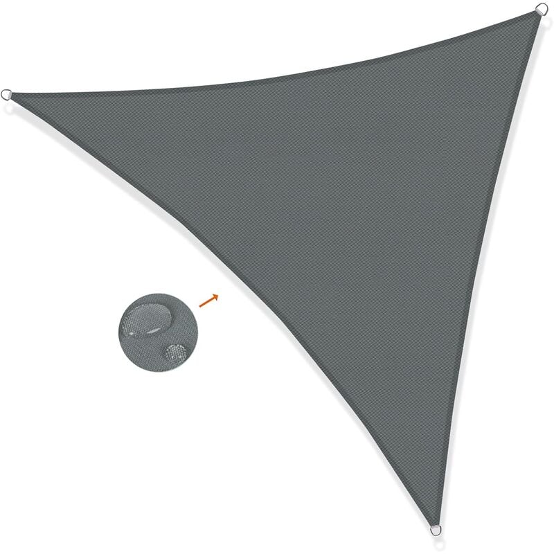 Aiperq - Voile d'ombrage Triangulaire 3x3x3m Imperméable Toile Ombrage uv Protection pour Patio Jardin, Terrasse,Extérieur, Balcon,Gris Anthracite