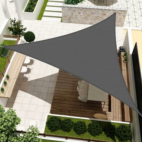 Voile d'ombrage Triangulaire 3x3x4.3m HDPE Toile Ombrage Auvent Respirant Protection des Rayons UV pour Extérieur Jardin Terrass Balcon Couleur Anthracite