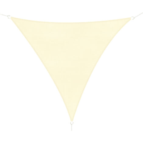 Voile d'ombrage triangulaire 4x4x4 m, toile en polyéthylène haute densité anti-UV, beige