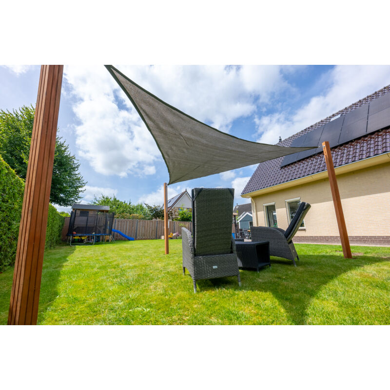 Wovar - Voile d'ombrage triangulaire 4x4x4m - 320gr/m2- Anthracite - Par