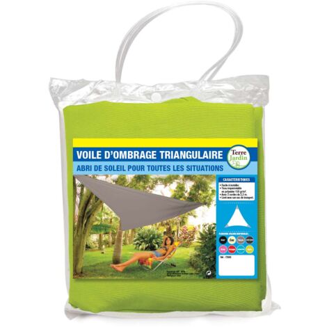 Voile d'ombrage triangulaire - 5 mètres - Anis
