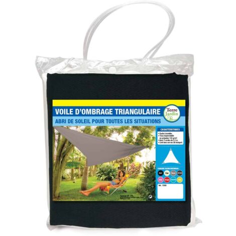 Voile d'ombrage triangulaire - 5 mètres - Noir