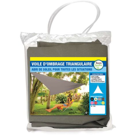 Voile d'ombrage triangulaire - 5 mètres - Taupe