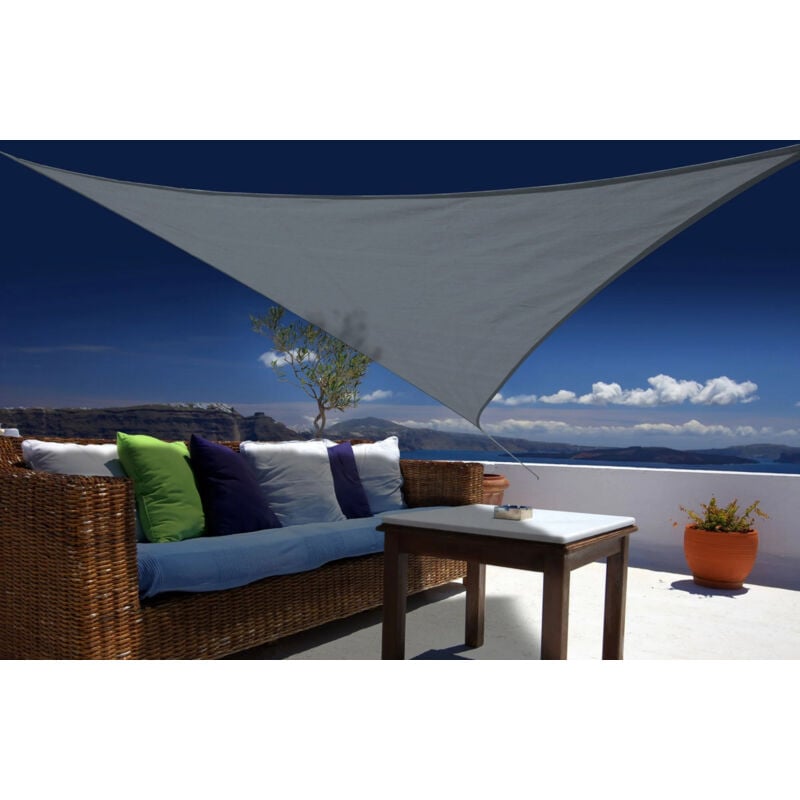 Jardideco - Voile d'ombrage triangulaire 5 x 5 x 5 m - Austral - Ardoise - Jardiline