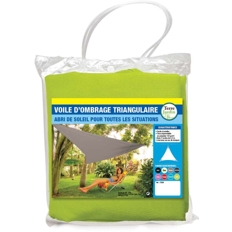 Voile d'ombrage triangulaire anis 3.6 mètres - anis