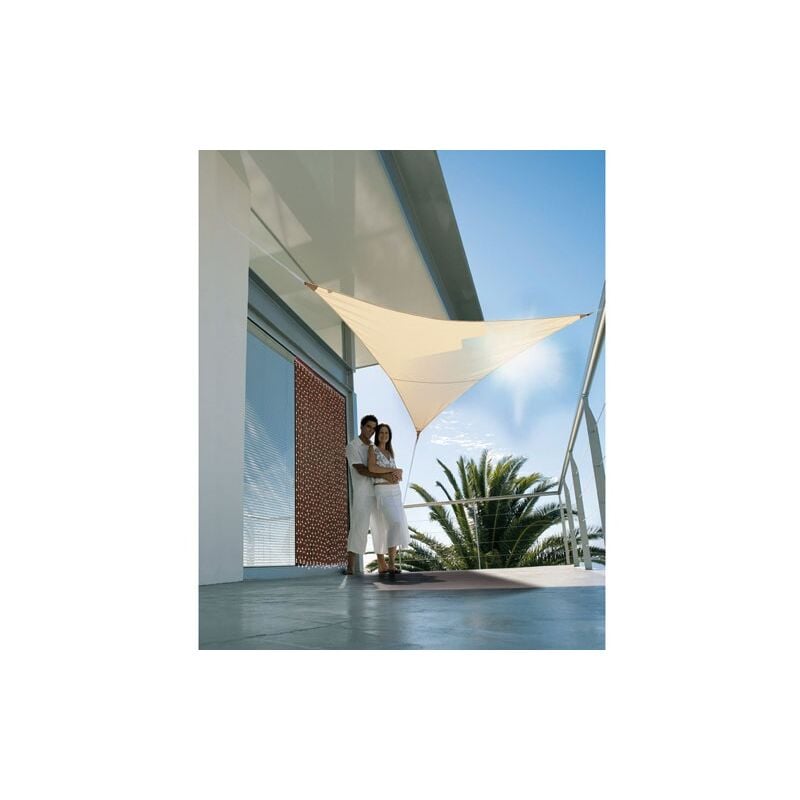 Voile d'ombrage triangulaire serenity 5 x 5 x 5 m - Sable - Jardiline