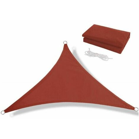 Voile d'ombrage triangulaire 5X5X5 mètres - écran solaire imperméable 300D voile d'ombrage jardin piscine auvent extérieur rouge rouille