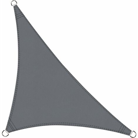 Voile d'ombrage Triangulaire 5x5x7m Imperméable Toile Ombrage UV Protection pour Patio Jardin, Terrasse,Extérieur, Balcon,Couleur Gris