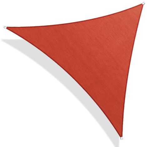 Voile d'ombrage triangulaire, adaptée pour couverture végétale, serre, terrasse, 3,6 m3,6 m3,6 m, rouge