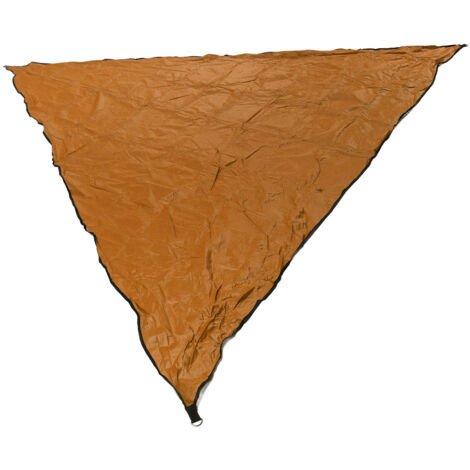 Voile d'ombrage triangulaire argent et orange pour terrasse piscine - Protection UV extérieure