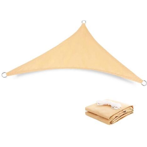 voile D'ombrage Triangulaire Beige Jaune 5x5x5m-ombrage Extrieur Cour Jardin Auvent Anti-ultraviolet