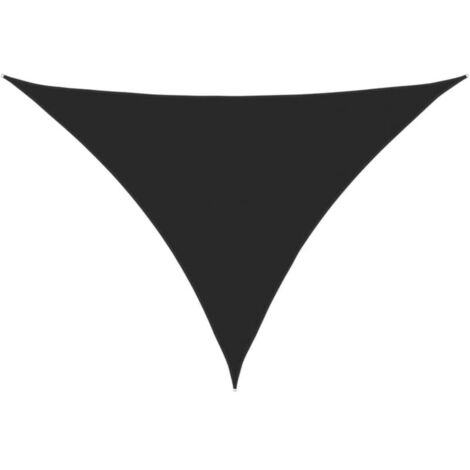 Voile d'ombrage triangulaire en tissu Oxford noir pour jardin, terrasse ou balcon, 5 x 5 x 5 mètres.