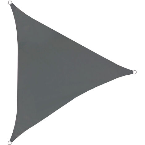 Voile d'ombrage triangulaire étanche 160g/m² UV50+ protection solaire gris foncé 4x4x4m