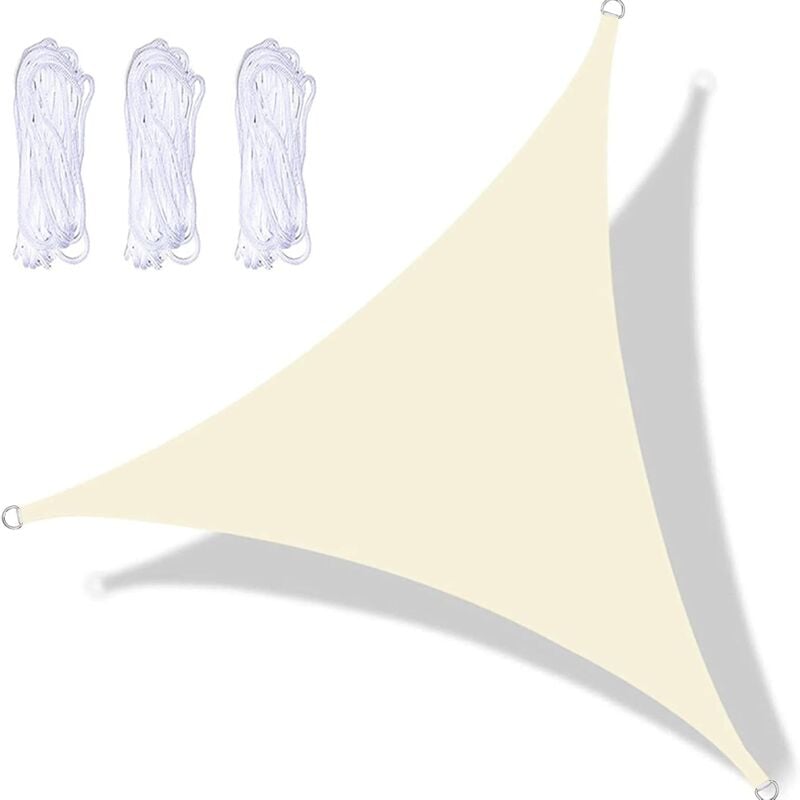 Memkey - Voile D'Ombrage Triangulaire éTanche 3x3x3 m, Toile D'Ombrage Protection Solaire, Toile Ombrage RéSistant à l'eau Kit Accessoires de