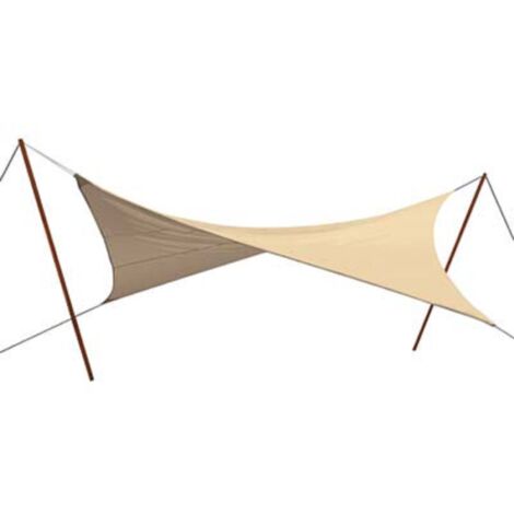 Voile d'ombrage triangulaire e'toiles 5x5x5 m en nylon e'cru 180 g/m2
