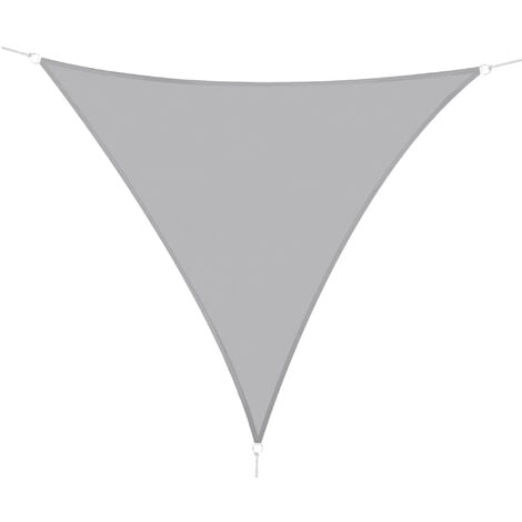 Voile d'ombrage triangulaire grande taille 3 x 3 x 3 m polyester imperméabilisé haute densité 160 g/m² gris clair