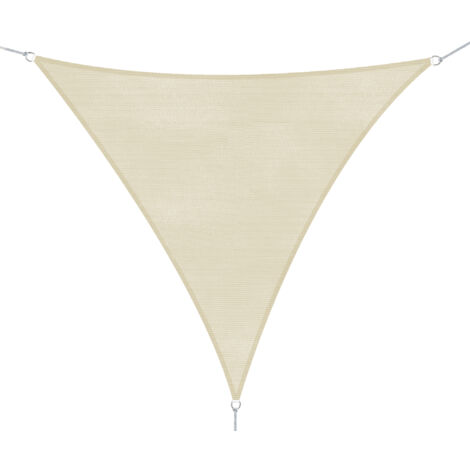 Voile d'ombrage triangulaire grande taille 3 x 3 x 3 m polyéthylène haute densité résistant aux UV coloris crème - Crème
