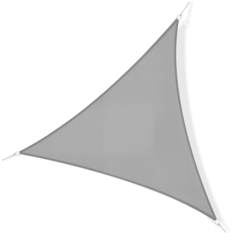 Voile d'ombrage triangulaire grande taille 6 x 6 x 6 m polyester imperméabilisé haute densité 160 g/m² gris clair