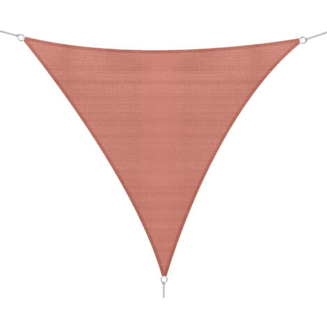 Voile d'ombrage triangulaire grande taille 4 x 4 x 4 m polyéthylène haute densité résistant aux UV rouille - Rouge