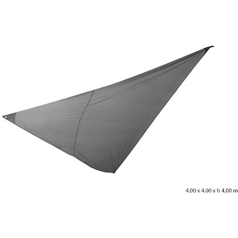 Voile D'ombrage Triangulaire Gris Foncé - 1 Housse + 3 Cordes Inclus 4x4x4 Mètres - Gris