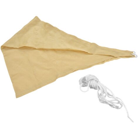 Voile d'ombrage triangulaire HDPE 3x3x3m, protection UV, pour jardin et piscine, couleur beige