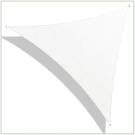 Voile d'ombrage triangulaire imperméable et résistant aux UV pour terrasse, jardin, pelouse, 2 x 2 x 2 m, blanc