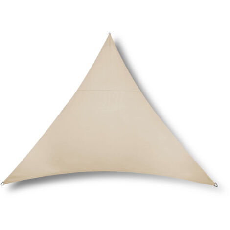 Voile d'ombrage triangulaire RIVAGE Grège - 5 x 5 x 5 m - Qualité Premium Jardiline