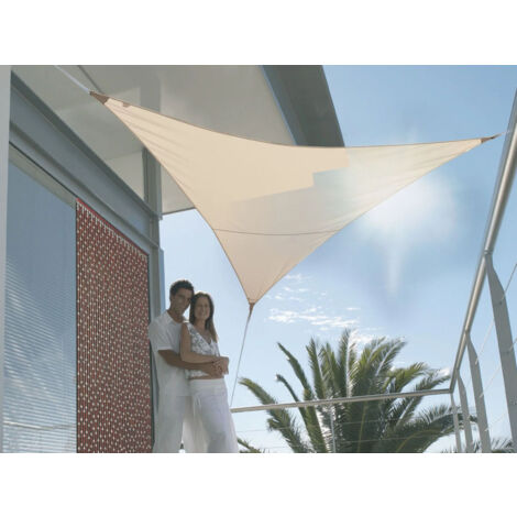Voile d'ombrage triangulaire SERENITY 5 x 5 x 5 m - Sable - Jardiline - Beige