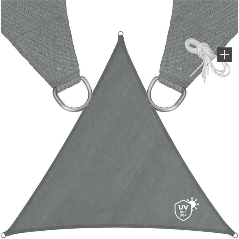 Tectake - Voile d'ombrage triangulaire Triangulaire avec une protection uv 50+